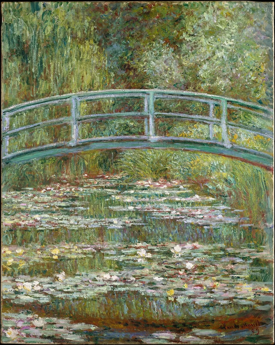 Bridge over a Pond of Water Lilies — Rolled Canvas
